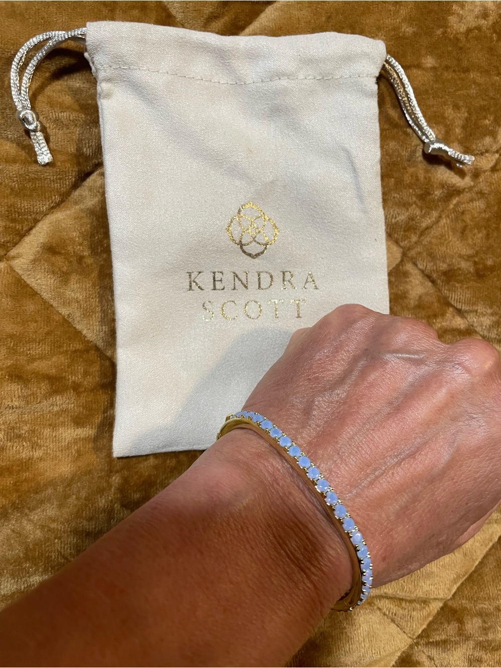 Kendra Scott Bangle Gold/Opal/Pink Crystal Tennis Bracelet